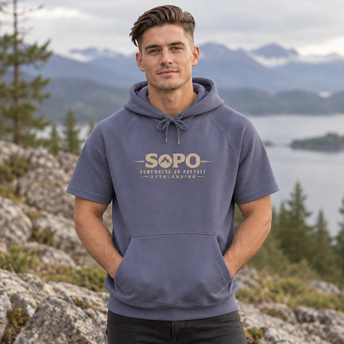 Somewhere on Purpose Short Sleeve Hoodie